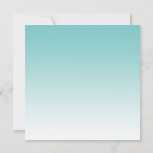 アクアブルーググラデーションラムグリッタースウィート16スクエア 招待状 (裏面)