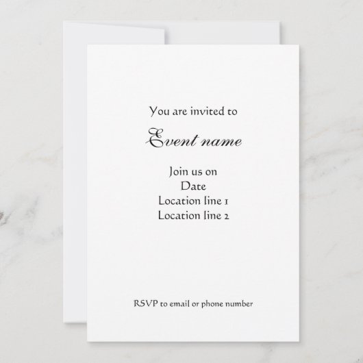 アクアブルーグラデーショングリッターの花をパーソナライズ 招待状 (裏面)