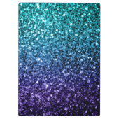 アクアブルーグラデーショングリッターの輝き クリップボード (裏面)