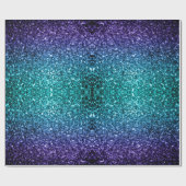 アクアブルーグラデーショングリッターの輝き ラッピングペーパー (フラット)