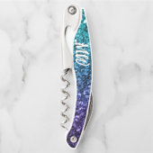 アクアブルーグラデーショングリッタースパフェイクークルズモノグラム ソムリエナイフ (正面)