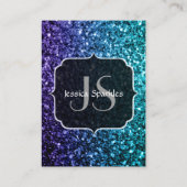 アクアブルーグラデーショングリッタースパフェイクークルズモノグラム 名刺 (裏面)