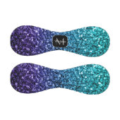 アクアブルーグラデーショングリッタースパフェイクークルズモノグラム 野球ボール (パネル)