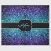 アクアブルーグラデーショングリッタースパークルススウィート16 ラッピングペーパー (フラット)