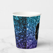 アクアブルーグラデーショングリッタースパークルススウィート16 紙コップ (右)