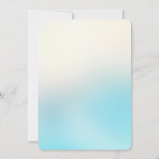 アクアブルーグラデーション絞り染めグリジースパークルグリッター 招待状 (裏面)