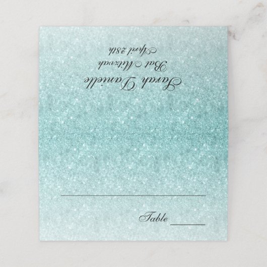 アクアブルーグラムグリッター座席表 プレイスカード (外部開封)