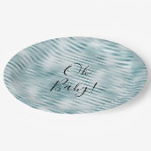 アクアブルーグラムストライプズ ペーパープレート (アングル)