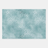 アクアブルーグラムヒョウ印刷 ラッピングペーパーシート (正面)