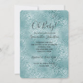 アクアブルーグラムヒョウ印刷 招待状 (正面)