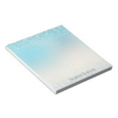 アクアブルーグリッグラデーションジスパークルグリッター ノートパッド (アングル)