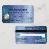 アクアブルーグリッタークレジットカード商品券 名刺 (正面/裏面)