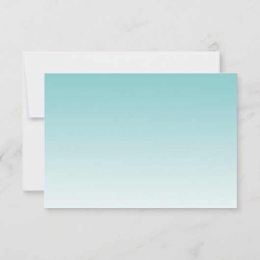 アクアブルーグリッターグラムパーソナライズされた返信カード 出欠カード (裏面)