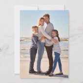 アクアブルーグリッターシーホースコースタルクリスマスフォト シーズンカード (裏面)