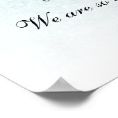 アクアブルーグリッタースウィート16パーソナライズされた歓迎 ポスター (角)