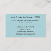 アクアブルーグリッターブラックラッシュタイポグラフィロイヤリティ 名刺 (裏面)