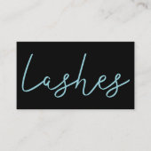 アクアブルーグリッターブラックラッシュ技術者タイポグラフィ 名刺 (正面)