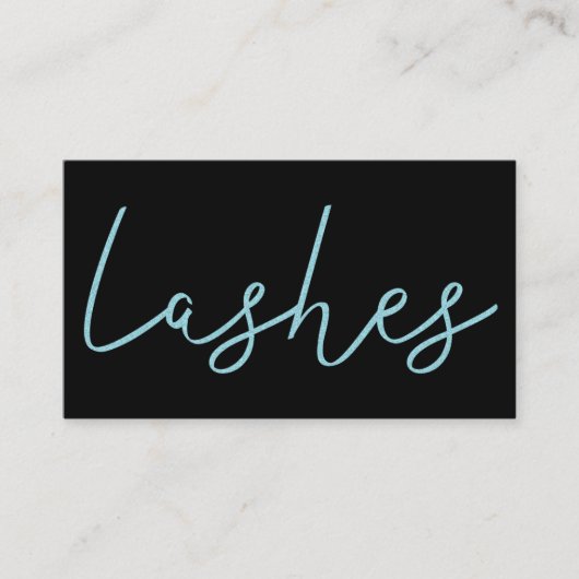 アクアブルーグリッターブラックラッシュ技術者タイポグラフィ 名刺 (正面)