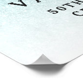 アクアブルーグリッター祝カスタム歓迎 ポスター (角)