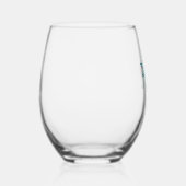 アクアブルーグリーンの水彩花のプリンセスシャワー ステムなしワイングラス (右)