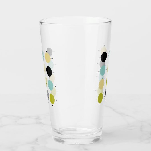 アクアブルーグリーンイエローサークル中世紀線 タンブラーグラス (右)