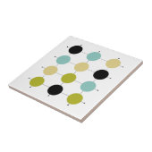 アクアブルーグリーンイエローブラックサークルミッドセンチュリー タイル (側面)