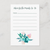 アクアブルーグリーンウォーター色フローラベビーシャワー アドバイスカード (正面)