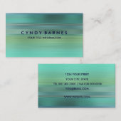 アクアブルーグリーンストライプ名刺 名刺 (正面/裏面)