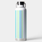 アクアブルーグリーンビーチカラーストライプス ウォーターボトル (背面)