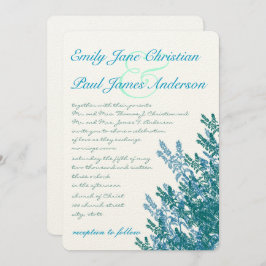 アクアブルーグリーンフラワーズ結婚式招待状 招待状
