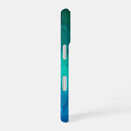 アクアブルーグリーンモダンフローラハート iPhone 16ケース (右側面)