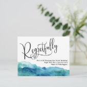 アクアブルーグリーン残念ながら延期結婚済み ポストカード (スタンド正面)