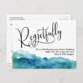 アクアブルーグリーン残念ながら延期結婚済み ポストカード (正面/裏面)