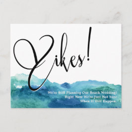 アクアブルーグリーンYikes!延期さユーモアのあるれ結婚た ポストカード
