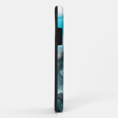 アクアブルーグレーとブラックウェーブズ抽象芸術アーモダント Case-Mate iPhoneケース (裏面/右)