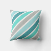 アクアブルーグレーホワイトジャイアントストライプ クッション (裏面)