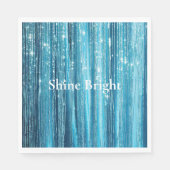 アクアブルーグレームティンゼルストライプズ スタンダードランチョンナプキン (正面)