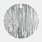 アクアブルーグレームティンゼルストライプズ メタルオーナメント (裏面)