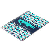 アクアブルーゲーターオンシェブロンパーソナライズされたノート ノートブック (左側)