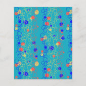 アクアブルーコーラルライムグリーンサークルスクラップブック紙 (正面)