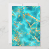 アクアブルーゴールド ウォーター アーチ ムスリム ウェディング 招待状 (裏面)