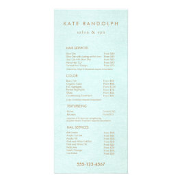 アクアブルーサロンスパ価格表サービスメニュー ラックカード