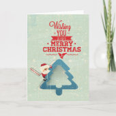 アクアブルーサンタクロスクリスマスツリー シーズンカード (正面)