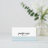 アクアブルーシェブロンパターンブティック 名刺 (スタンド正面)