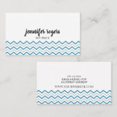 アクアブルーシェブロンパターンブティック 名刺 (正面/裏面)