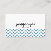 アクアブルーシェブロンパターンブティック 名刺 (正面)