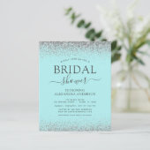 アクアブルーシルバーグリッターブライダルシャワー招待 (スタンド正面)