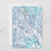 アクアブルーシルバーマーブル結婚ズ 招待状 (裏面)