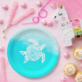 アクアブルーシーウミガメ紙プレート ペーパープレート (パーティー)