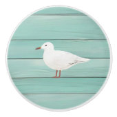 アクアブルーシーガルウッドフェイクシーガルドロワーノブ セラミックノブ (正面)